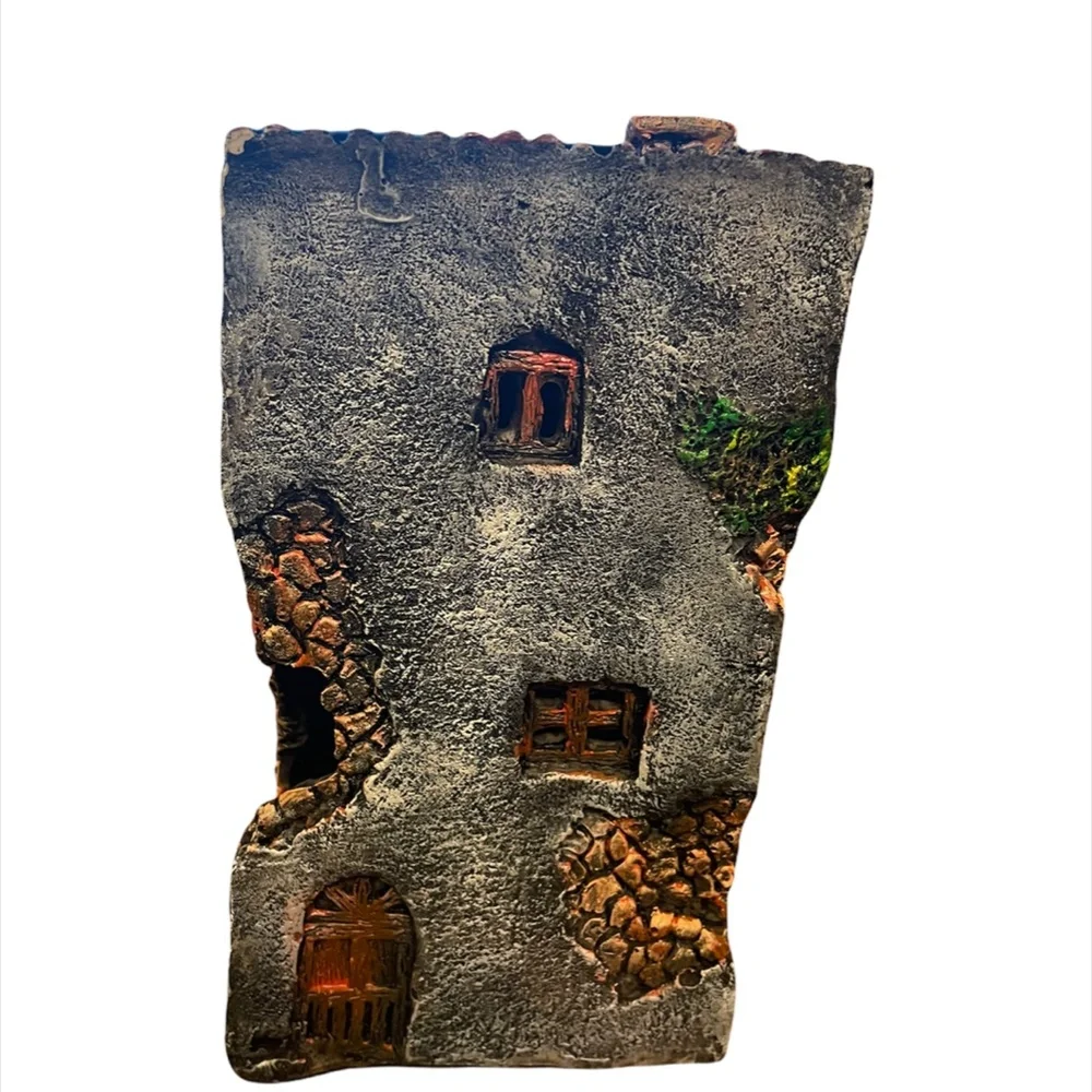 Old World Village Collection Corner House Entrance Aquarium Ornament Aquatic NEW